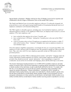 Model Policy - Family and Medical Leave Act