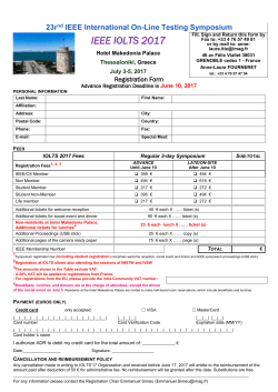20th IEEE International On-Line Testing Symposium &ndash; IOLTS2014