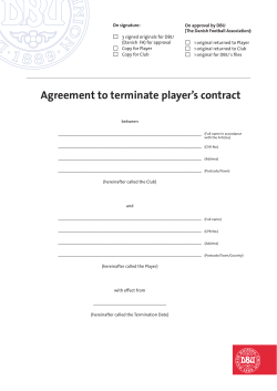 Agreement to terminate player`s contract