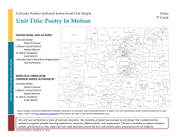 Poetry In Motion Instructional Unit