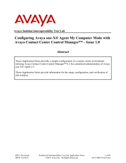 Configuring Avaya one-X&reg; Agent My Computer Mode with Avaya