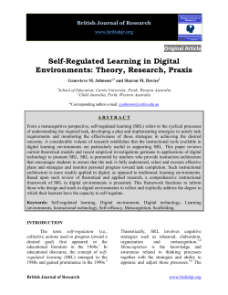 Self-Regulated Learning in Digital Environments: Theory