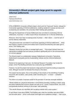 University`s iShack project gets large grant to upgrade informal