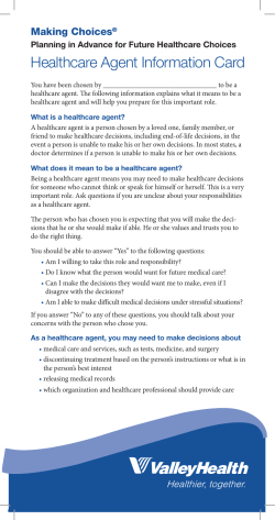 Healthcare Agent Information Card