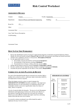 Risk Assessment Worksheet Sheet