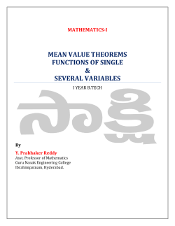 Mean Value Theorems