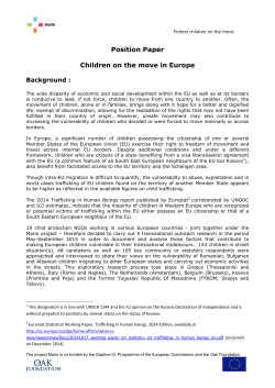Position Paper children on the move in a freedom of movement area