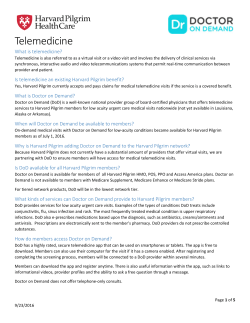Telemedicine - Harvard Pilgrim Health Care