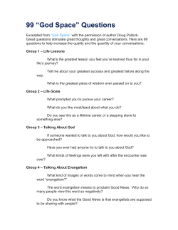 99 &ldquo;God Space&rdquo; Questions