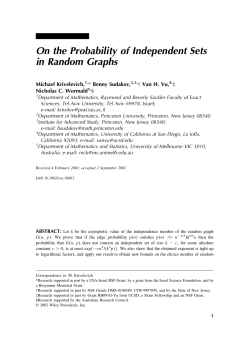 On the Probability of Independent Sets in