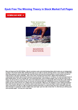 Epub Free The Winning Theory in Stock Market