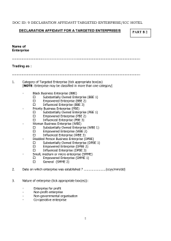 declaration affidavit for a targeted enterprise/s