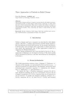 Three Approaches to Finitude in Belief Change