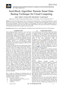 Seed Block Algorithm: Remote Smart Data- Backup
