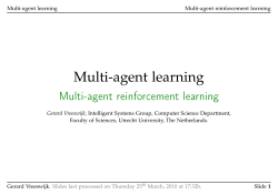 Multi-agent learning - Department of Information and Computing