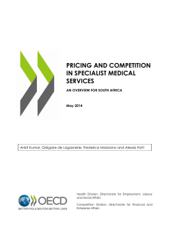 Pricing and competition in specialist medical services - WHO-Afro