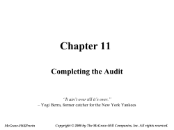 Chapter 11 Completing the Audit