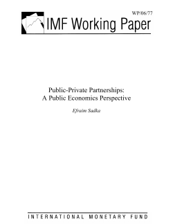 Public-Private Partnerships: A Public Economics Perspective: Efraim