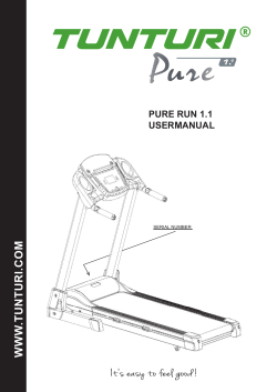 User manual Tunturi Style-Treadmill Run 1.1