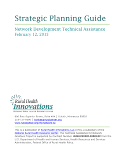 Strategic Planning Guide - National Rural Health Resource Center