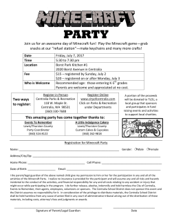 Join us for an awesome day of Minecraft fun! Play