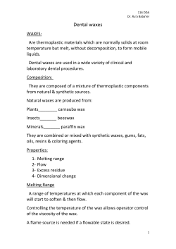 Classification of dental waxes