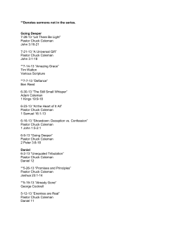 **Denotes sermons not in the series. Going Deeper 7-28