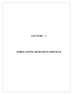 TABLE 7.1: N PERIOD MOVING AVERAGE FORECAST OF