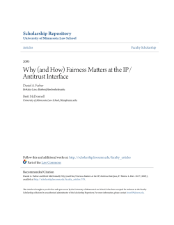 (and How) Fairness Matters at the IP/Antitrust Interface