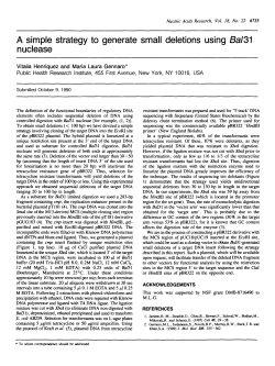 A simple strategy to generate small deletions using Ba/31 nuclease