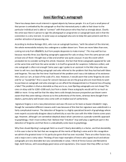 Link to Stephen Crowley`s article Jussi Bjorling`s autograph