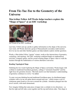 From Tic-Tac-Toe to the Geometry of the Universe