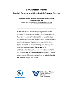 Digital Games and the Social Change Sector (For