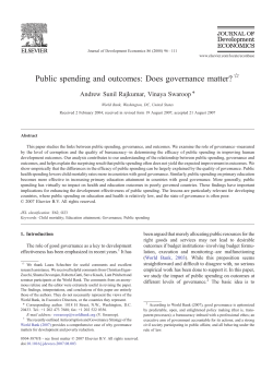 Public spending and outcomes: Does governance matter?