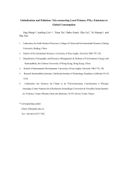 Globalization and pollution: tele-connecting local primary PM_ (2.5