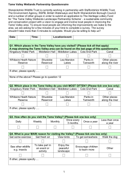 Tame Valley Questionnaire - North Warwickshire Borough Council