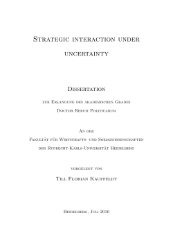Strategic interaction under uncertainty