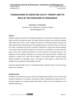 foundations of expected utility theory and its role in the