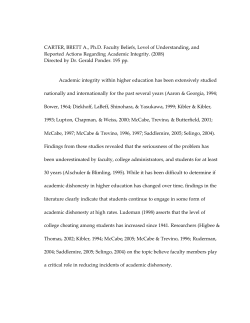 Faculty Beliefs, Level of Understanding, and Reported Actions