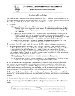 Orchestra Player Policy - Livermore