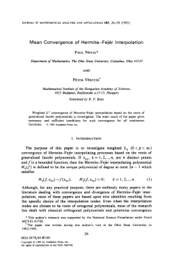Mean Convergence of Hermite-Fejtk Interpolation
