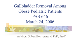 Gallbladder Removal Among Obese Pediatric Patients PAS 646