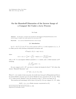 On the Hausdorff Dimension of the Inverse Image of a Compact Set