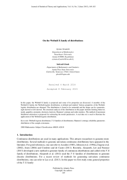 On the Weibull-X family of distributions 1. Introduction Continuous