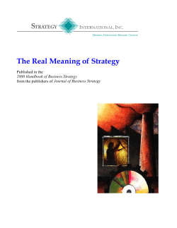 The Real Meaning of Strategy