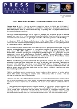 Thales Alenia Space, the world champion in 3D