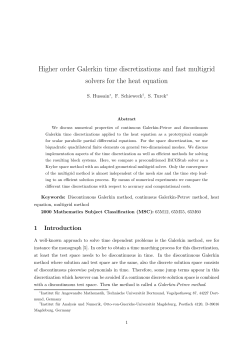 Higher order Galerkin time discretizations and fast