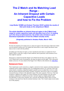 The Z Match and Its Matching Load Range