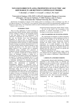 non-equilibrium plasma properties of electric arc discharge