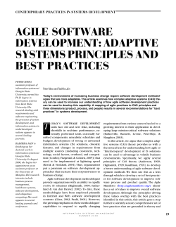 agile software development: adaptive systems principles
